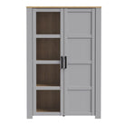 Bohol 2 Door Display Cabinet In Riviera Oak & Grey Oak - Price Crash Furniture