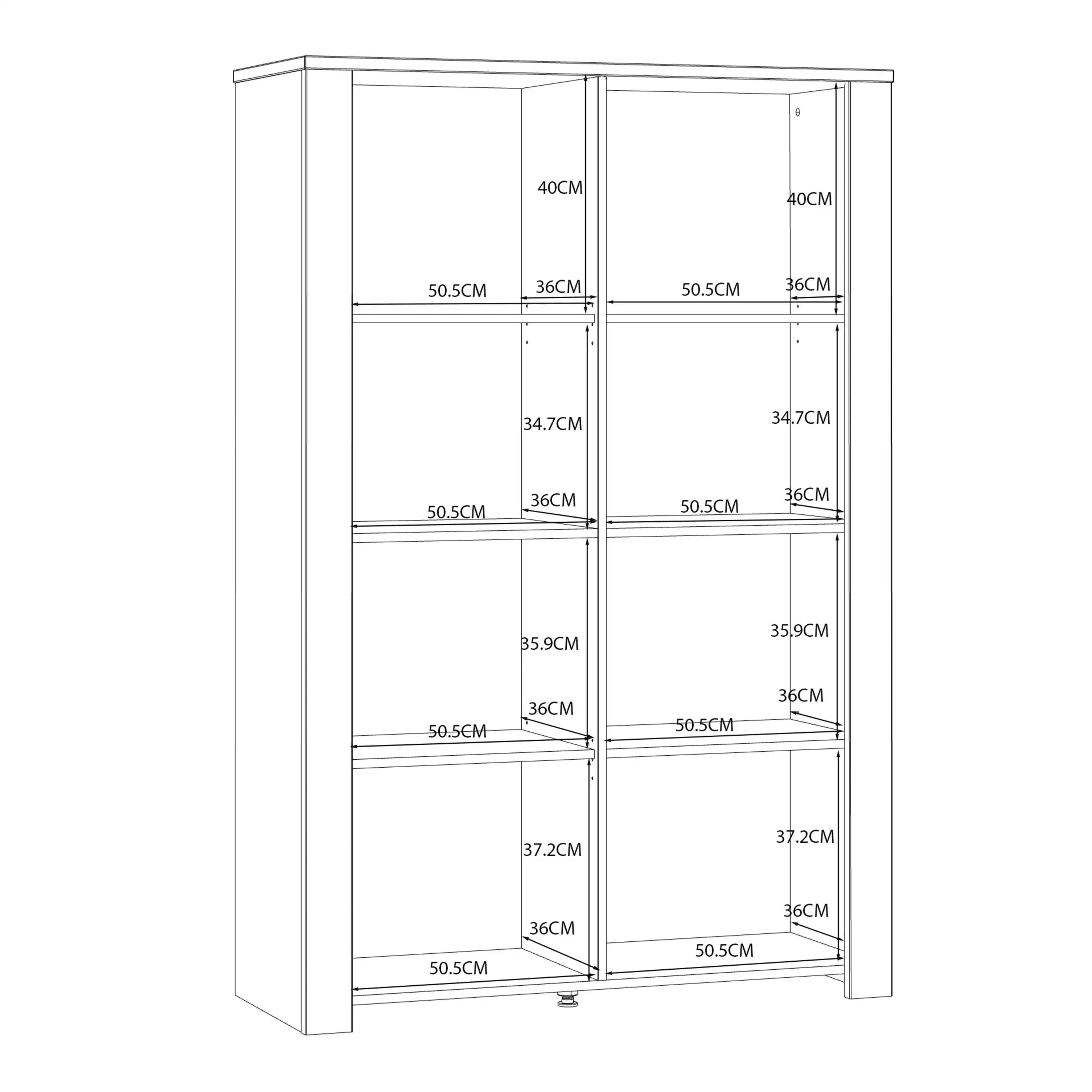 Bohol 2 Door Display Cabinet In Riviera Oak & White - Price Crash Furniture