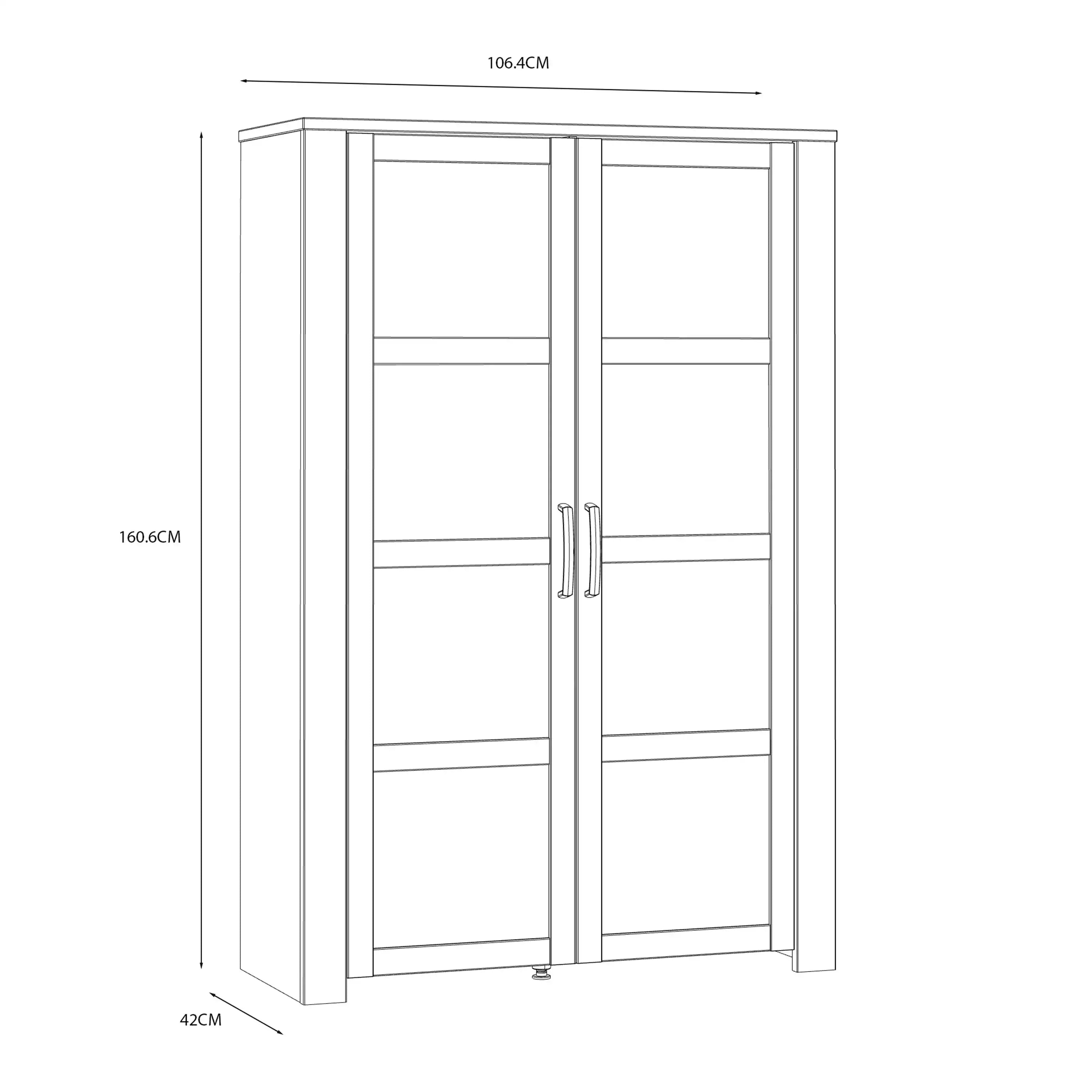 Bohol 2 Door Display Cabinet In Riviera Oak & White - Price Crash Furniture