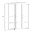 Bohol 3 Door Large Wide Display Cabinet In Riviera Oak/Navy - Price Crash Furniture