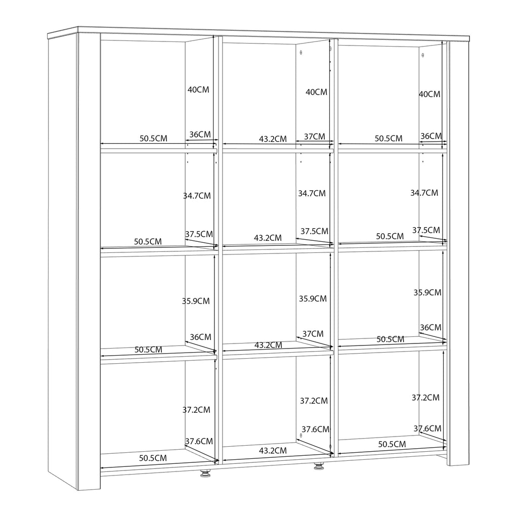 Bohol 3 Door Large Display Cabinet In Riviera Oak & White - Price Crash Furniture