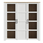 Bohol 3 Door Large Display Cabinet In Riviera Oak & White - Price Crash Furniture