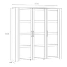 Bohol 3 Door Large Display Cabinet In Riviera Oak & White - Price Crash Furniture