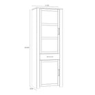 Bohol 2 Door 1 Drawer Tall Narrow Display Cabinet In Riviera Oak & Navy - Price Crash Furniture