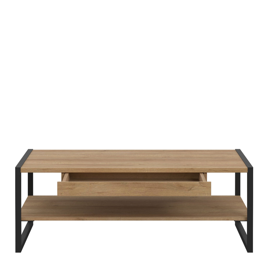 High Rock Storage Coffee Table with Shelf and Drawer In Riviera Oak - Price Crash Furniture