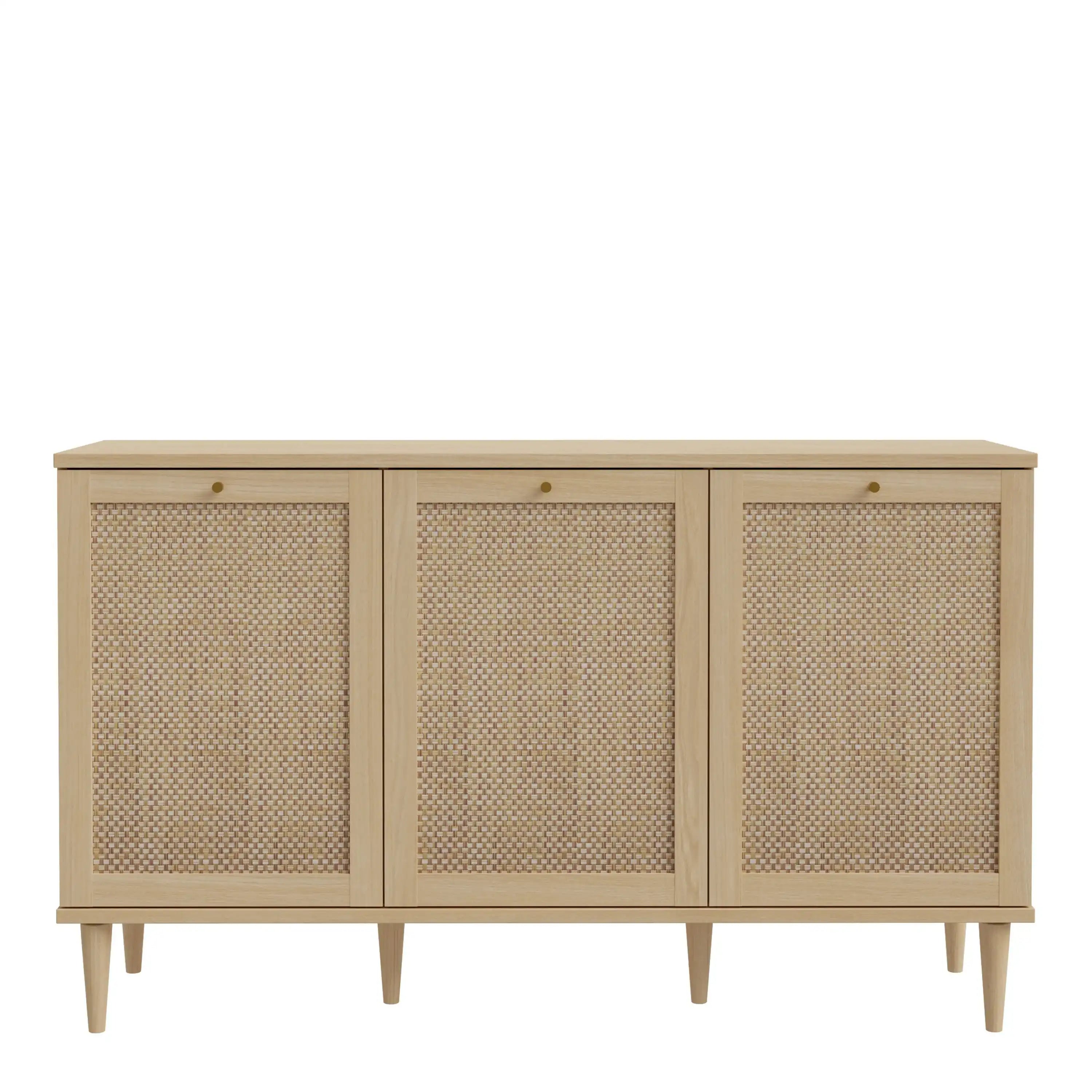 Calasetta 3 Door Sideboard Buffet Unit In Rattan finish - Price Crash Furniture