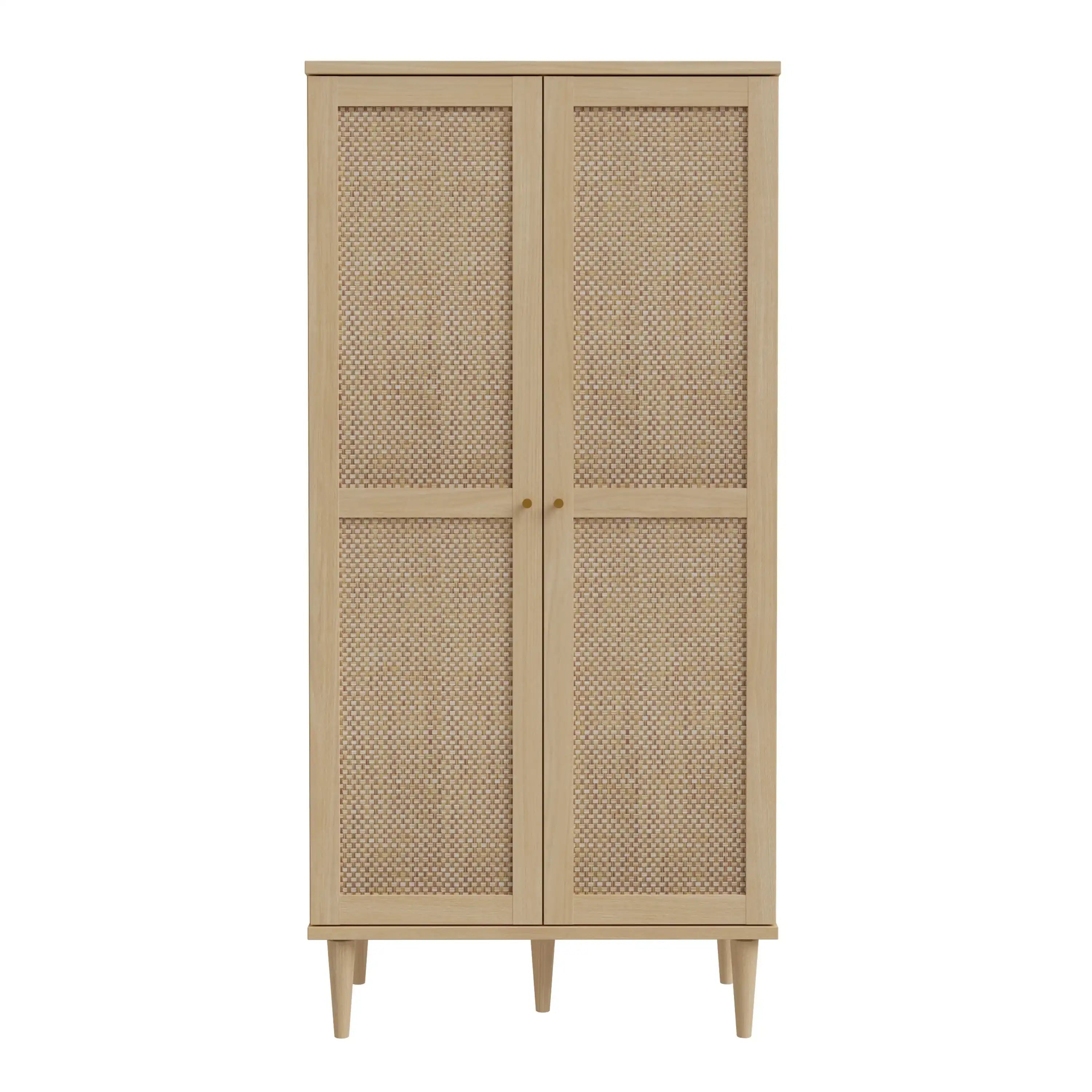 Calasetta 2 Door Display Cabinet Cupboard In Rattan - Price Crash Furniture