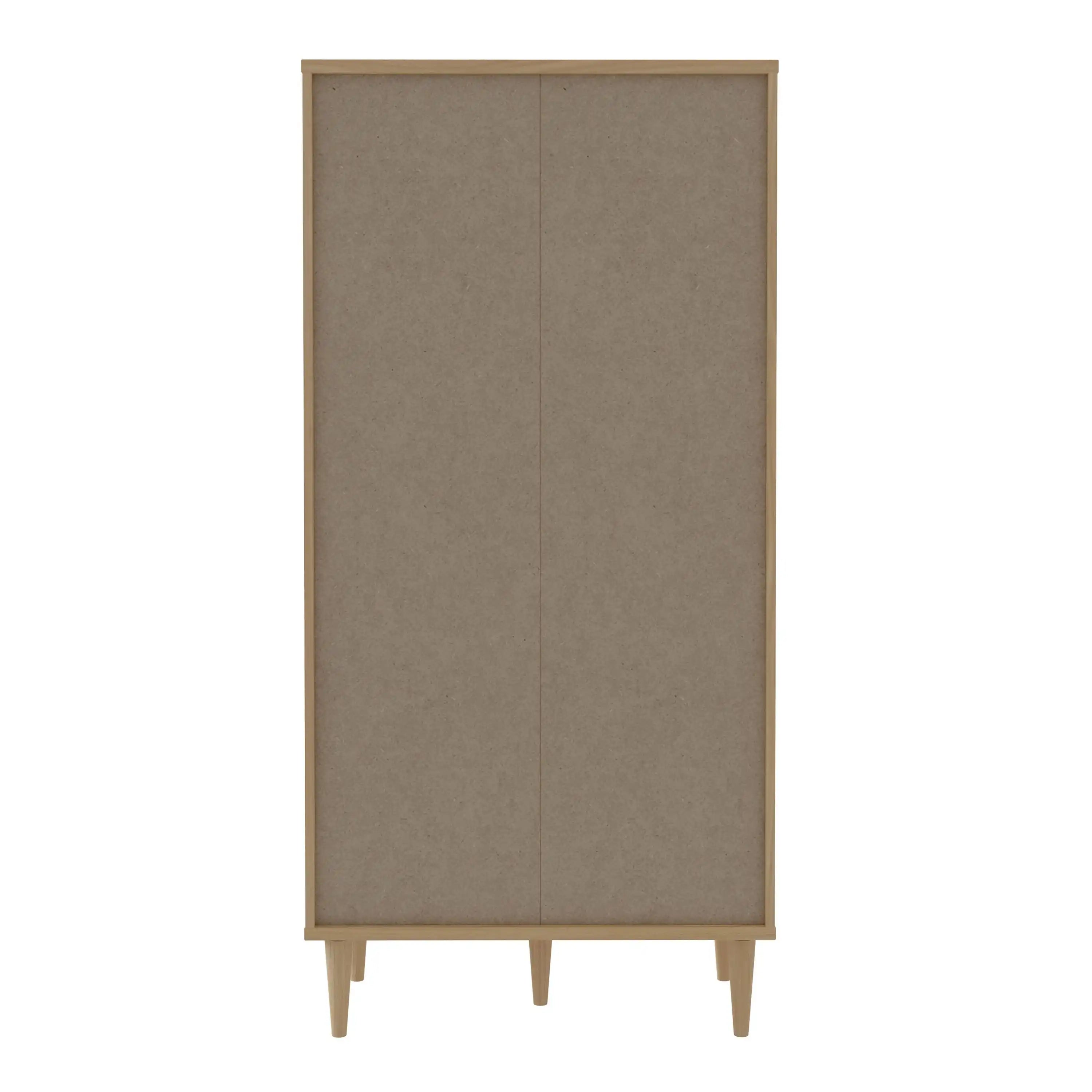 Calasetta 2 Door Display Cabinet Cupboard In Rattan - Price Crash Furniture