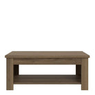 Corona Rising Coffee Table With Shelf In Tabak Oak - Price Crash Furniture