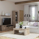 Corona Rising Coffee Table With Shelf In Tabak Oak - Price Crash Furniture