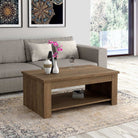 Corona Rising Coffee Table With Shelf In Tabak Oak - Price Crash Furniture