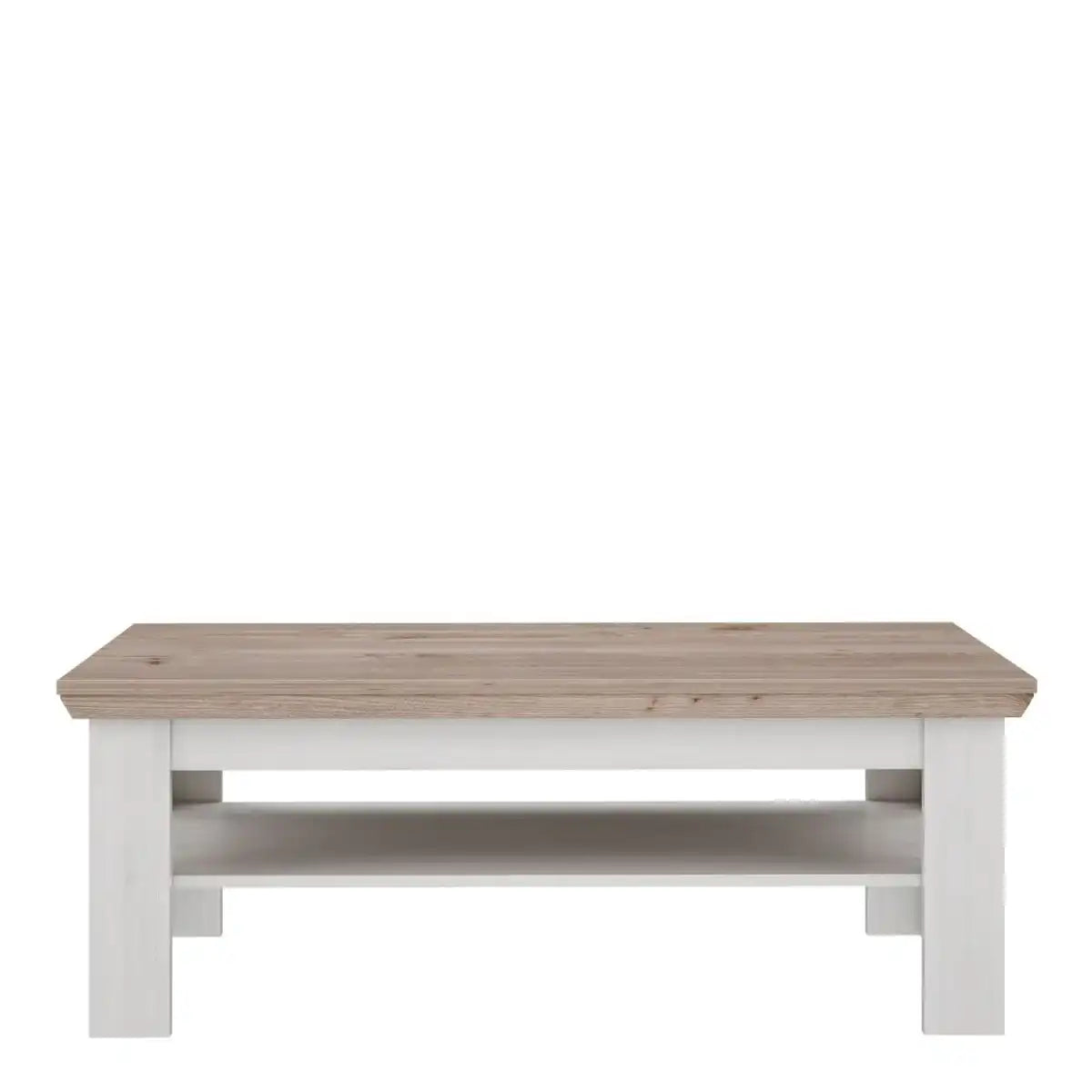 Illopa Coffee Table with Shelf In Oak & White - Price Crash Furniture
