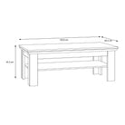 Illopa Coffee Table with Shelf In Oak & White - Price Crash Furniture