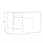 High Rock Home Office Desk In Matt Black & Riviera Oak - Price Crash Furniture