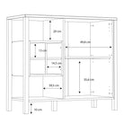 High Rock Storage Unit Display Cabinet In Matt Black and Riviera Oak - Price Crash Furniture