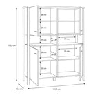 High Rock Storage Cabinet Cupboard In Matt Black/Riviera Oak - Price Crash Furniture