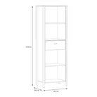 High Rock Display Shelf Unit In Matt Black & Riviera Oak - Price Crash Furniture