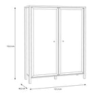 High Rock Extra Wide Display Cabinet Unit In Matt Black and Riviera Oak - Price Crash Furniture