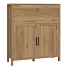 Malte Brun Bar Chest Sideboard Unit In Waterford Oak - Price Crash Furniture
