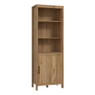Malte Brun Tall Bookcase Display Shelf Unit In Waterford Oak - Price Crash Furniture