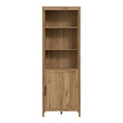 Malte Brun Tall Bookcase Display Shelf Unit In Waterford Oak - Price Crash Furniture