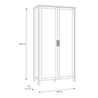 Malte Brun Double Wardrobe with Shelves In Waterford Oak - Price Crash Furniture