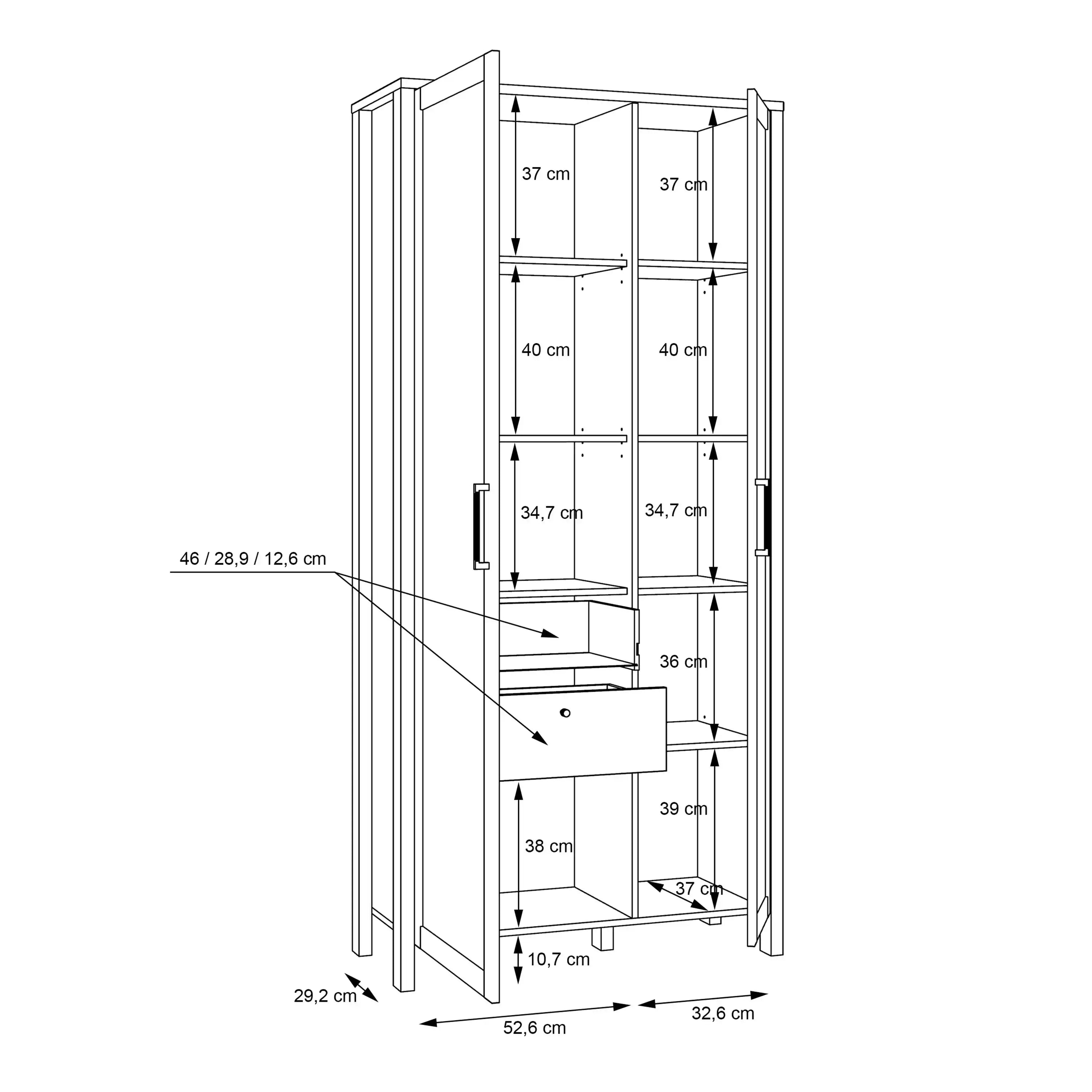 Malte Brun Display Cabinet In Waterford Oak - Price Crash Furniture