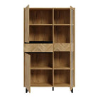 Nikomedes Display Cabinet In Spica Oak, Matt Black & Bartex Oak - Price Crash Furniture