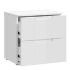 Sienna Bedside Table Cabinet Unit White & White High Gloss - Price Crash Furniture