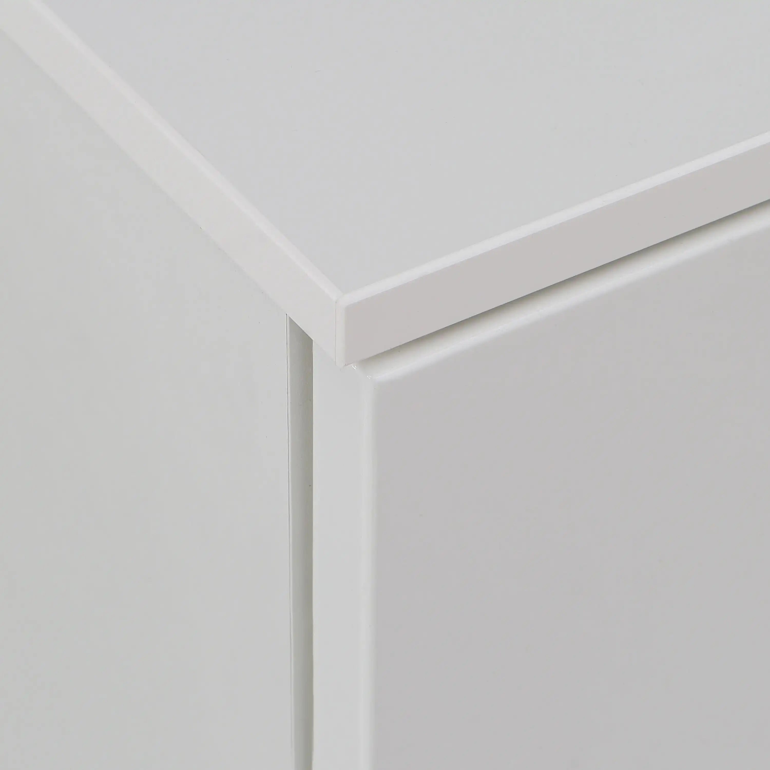 Sienna Bedside Table Cabinet Unit White & White High Gloss - Price Crash Furniture