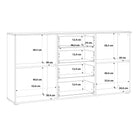 Sienna Large Wide Chest Of 4 Drawers And 2 Doors In White High Gloss - Price Crash Furniture