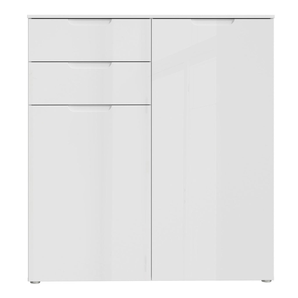 Sienna Chest Of Drawers In White High Gloss - Price Crash Furniture