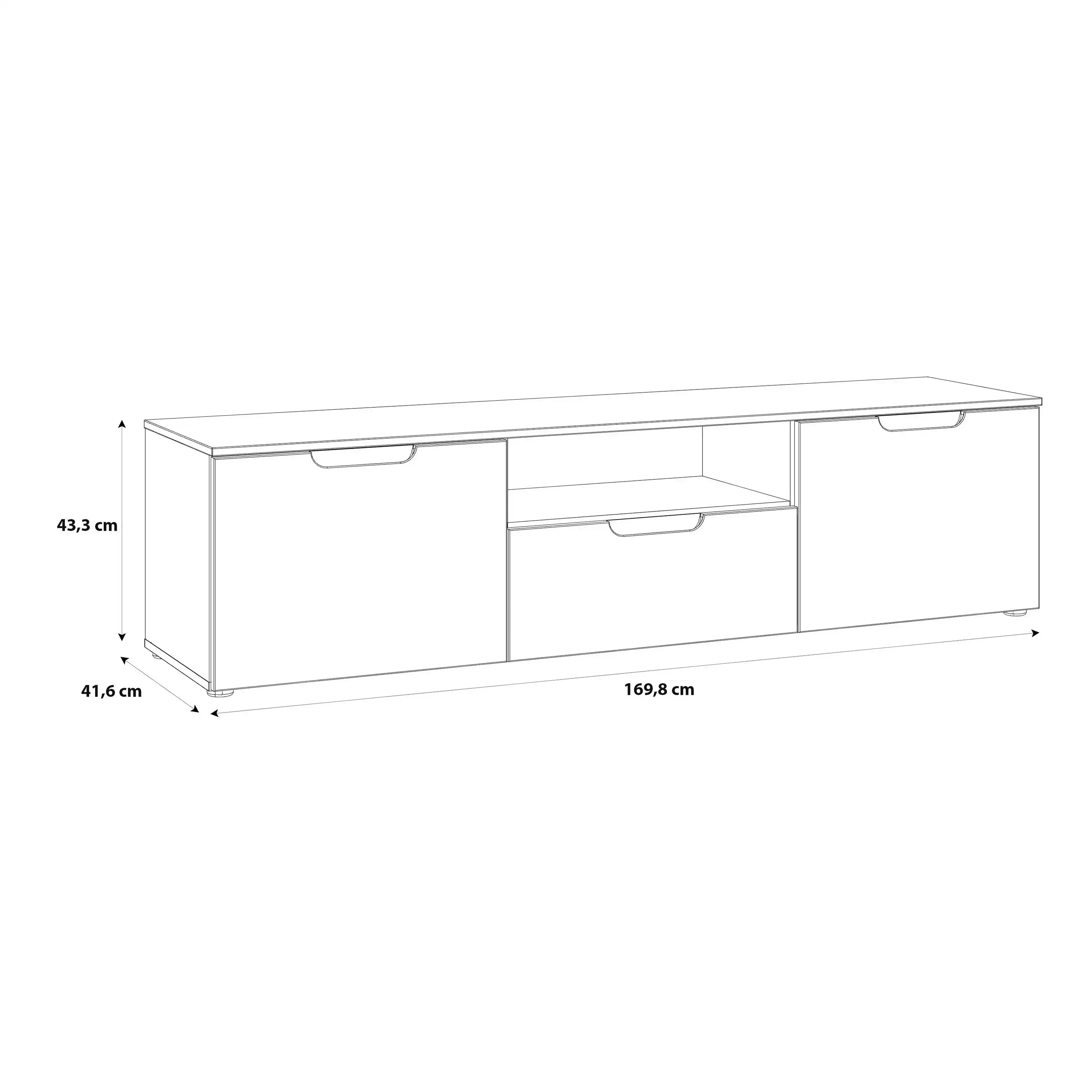 Sienna TV Unit In White & White High Gloss - Price Crash Furniture
