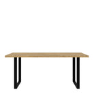 Nikomedes 180 cm Dining Table In Bartex Oak & Black Frame - Price Crash Furniture