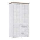 Iloppa 2 Door 3 Drawer Wardrobe In Oak & White - Price Crash Furniture