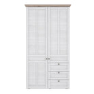 Iloppa 2 Door 3 Drawer Wardrobe In Oak & White - Price Crash Furniture