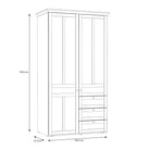 Iloppa 2 Door 3 Drawer Wardrobe In Oak & White - Price Crash Furniture