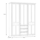 Iloppa 3 Door 3 Drawer Mirrored Wardrobe In Oak & White - Price Crash Furniture