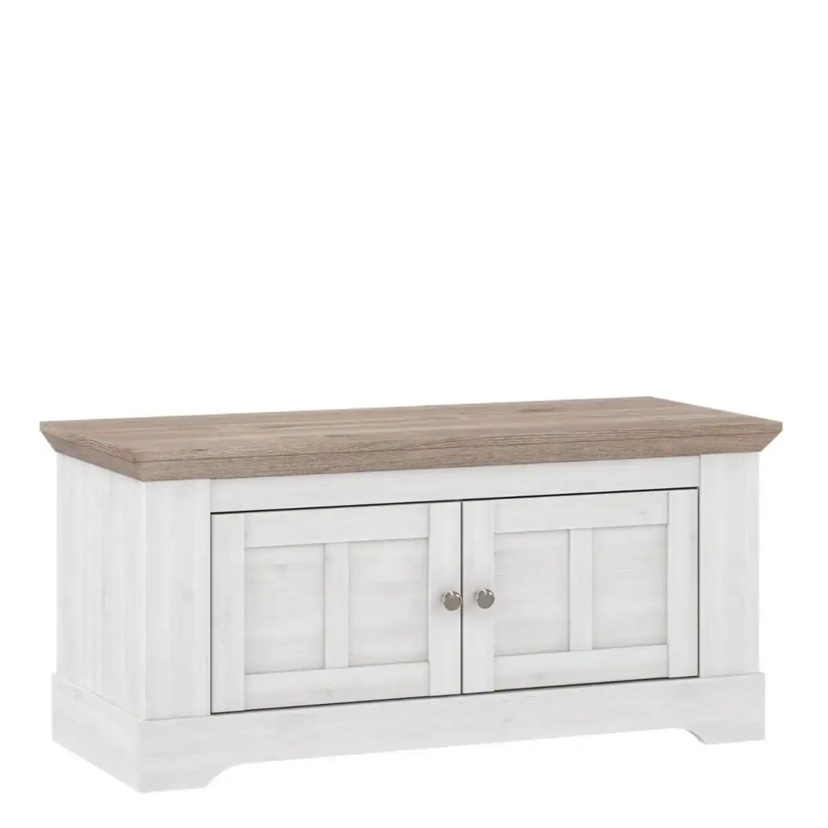 Illopa Storage Bench Ottoman Blanket Box In Oak & White - Price Crash Furniture