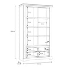 Iloppa Display Cabinet Unit In Snowy Oak/Oak Nelson - Price Crash Furniture