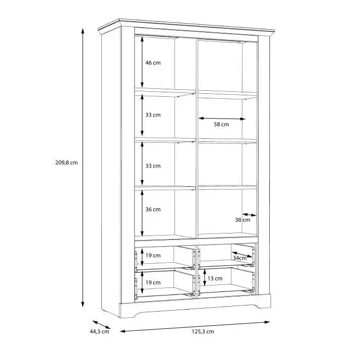 Iloppa Display Cabinet Unit In Snowy Oak/Oak Nelson - Price Crash Furniture