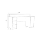 Tezaur Gaming Desk With LED Lighting In Black & White - Price Crash Furniture