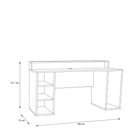 Tezaur Gaming Desk 2 Shelves With LED In Matt Black - Price Crash Furniture