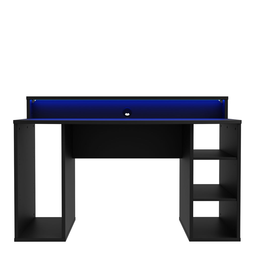 Tezaur Gaming Desk In Matt Black - Price Crash Furniture