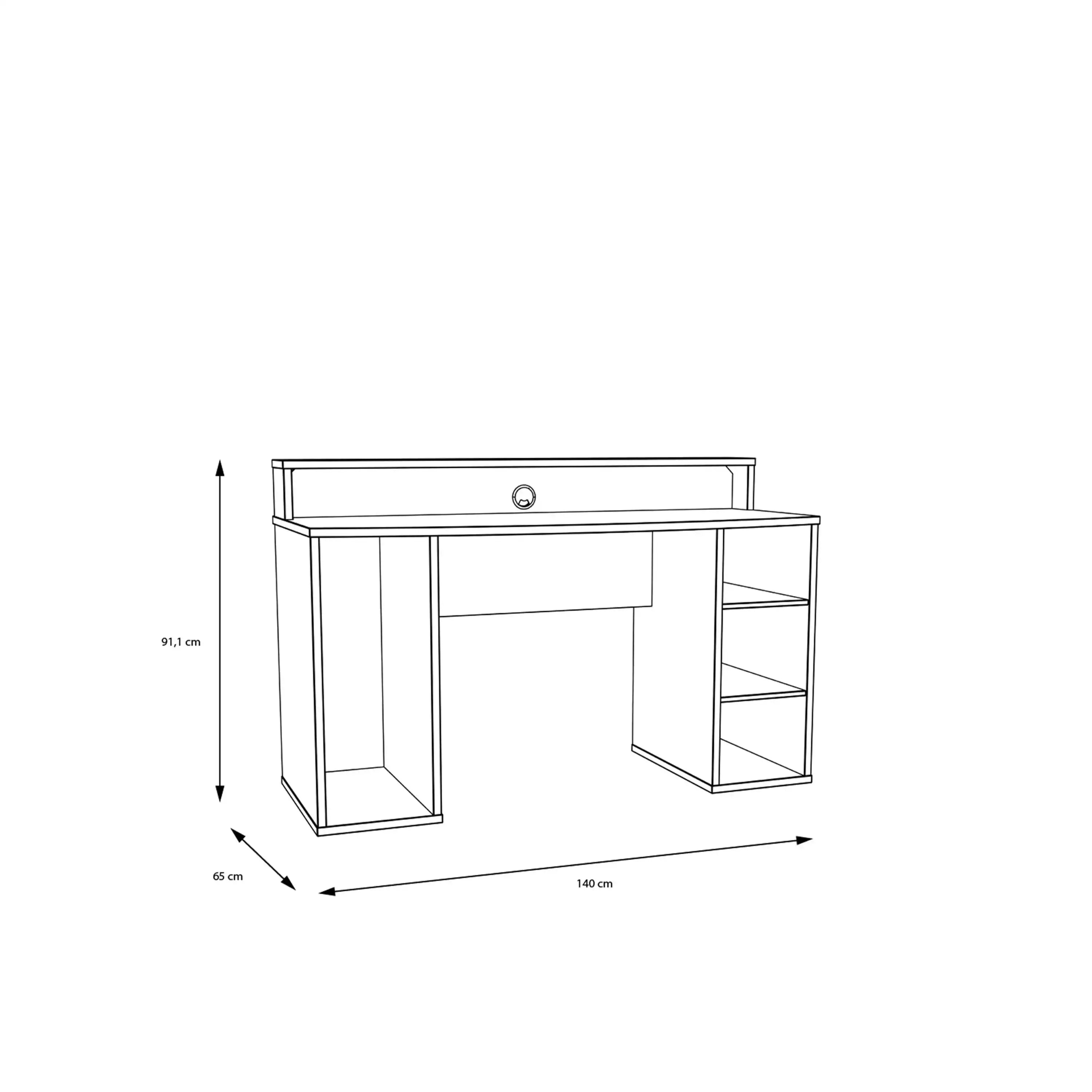 Tezaur Gaming Desk In Matt Black - Price Crash Furniture