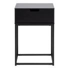 Mitra 1 Drawer Bedside Table In Black - Price Crash Furniture