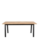 Brighton Dining Table In Oak With Herringbone Effect 180x95cm - Price Crash Furniture