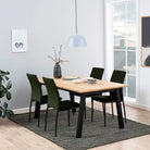 Brighton Dining Table In Oak With Herringbone Effect 180x95cm - Price Crash Furniture