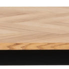 Brighton Dining Table In Oak With Herringbone Effect 180x95cm - Price Crash Furniture