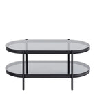 Bayonne Oval Coffee Table With Smoked Glass Top - Price Crash Furniture